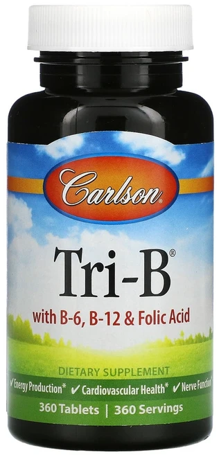 칼슨랩스 B6 B12 엽산 함유 Tri-B 360정, 1개 - 쿠팡