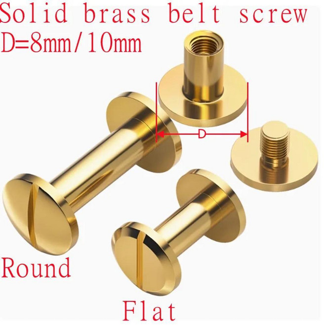 황동 벨트 나사 바인딩 시카고 북 네일 스터드 리벳 사진 앨범 가죽 공예, 1개, 9. length  9mm 10pcs / D. r...