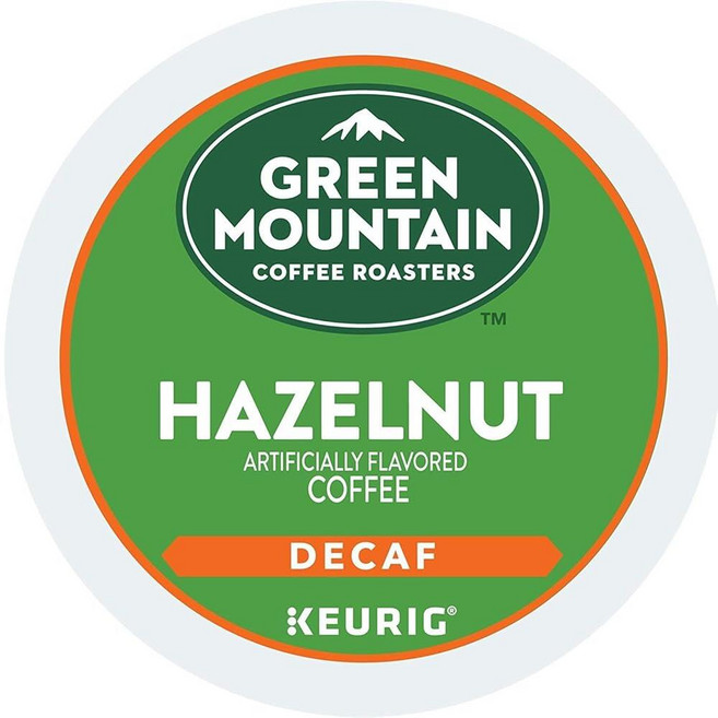 Green Mountain Coffee Roasters 헤이즐넛 디카페인 1인용 큐리그 K컵 포드 가향 라이트 로스트 커피 24개입