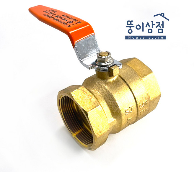 황동 볼밸브 50A 수도 배관자재 니플 부속, 1개