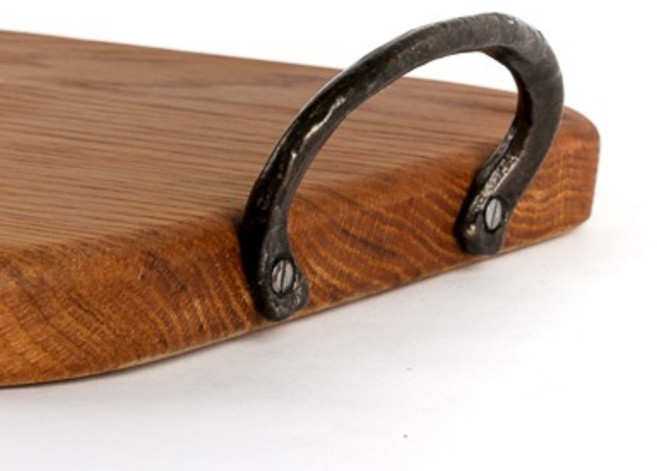 황동 도마 트레이 손잡이 측면고정 C형 앤틱, 2개