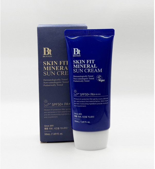 벤튼 스킨핏 미네랄 선크림 SPF50+ PA++++, 50ml, 1개