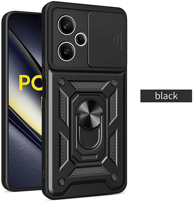 POCO X7 PRO 용 충격 방지 갑옷 케이스 POCO X6 X5 X3 Pro X3 NFC F6 Pro 카메라 렌즈 보호 Fundas 용 자동, 04 For POCO X5 PRO, 01 black