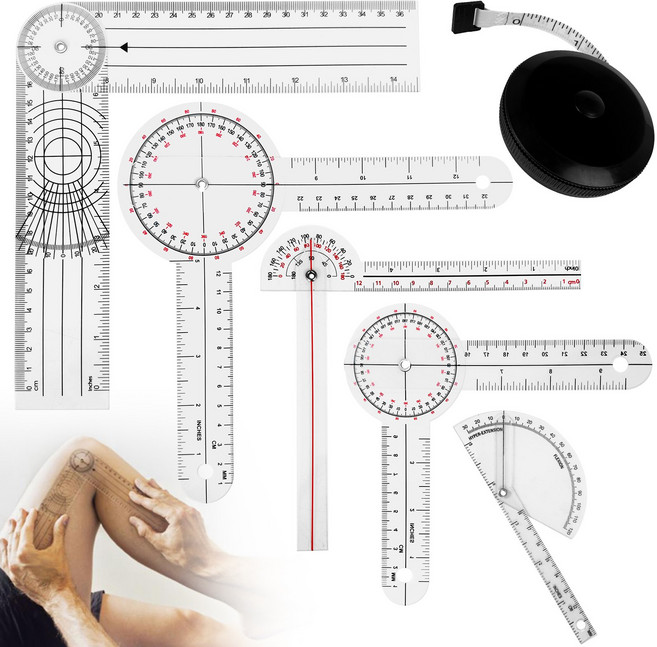 투명 관절척추각도계 6개/세트 PVC 관절 각도기 각도자 고니어미터 곤요메타