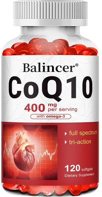 CoQ10 코엔자임Q10캡슐 - 400mg당 오메가3 함유 트리플 영양 포뮬라, 3개, 60회분 - 쿠팡