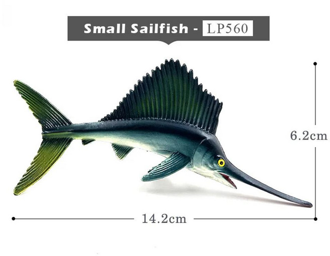 비행 물고기 작은 돛새치 황새치 동물 모델 피규어 미니어처 정원 홈 장식, 색상: 2. Small Sailfish, 1개