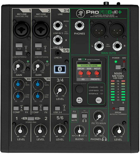Mackie 블루투스 이펙터 내장 아날로그믹서 ProFX6V3+