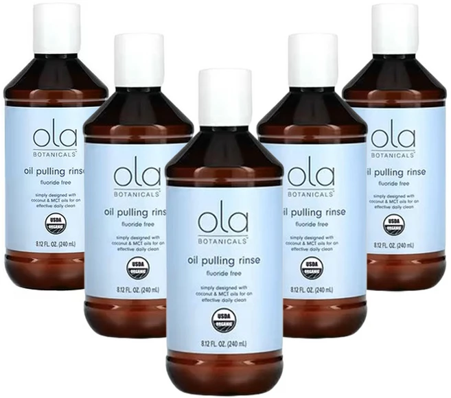 닥터머콜라 오일 풀링 린스 불소 없음 240ml(8.12fl oz), 5팩, 240ml - 쿠팡