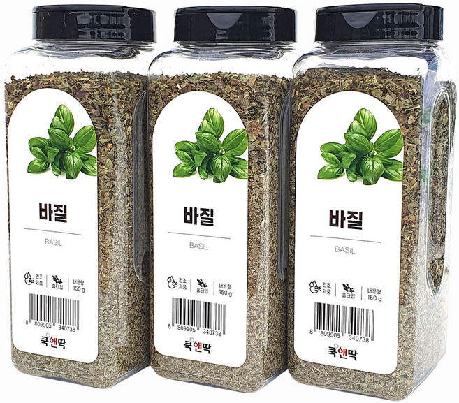 새마원 쿡앤딱 바질 홀 150g 허브 향신료 민트향, 3개