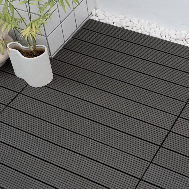 론리인테리어 합성목 조립식 데크타일 조립마루, 5개, 다크월넛(60x30cm)