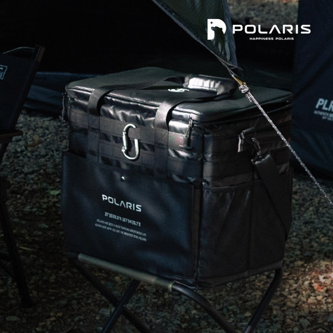 폴라리스캠프 C1 소프트 쿨러 캠핑 피크닉 보냉 아이스 박스 가방, 블랙, 50L