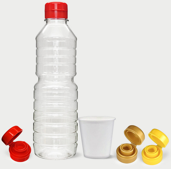 페트병 협구HPET007 원터치캡 간장병 500ml R (1BOX 375개), 협구페트 500ml R 골드캡