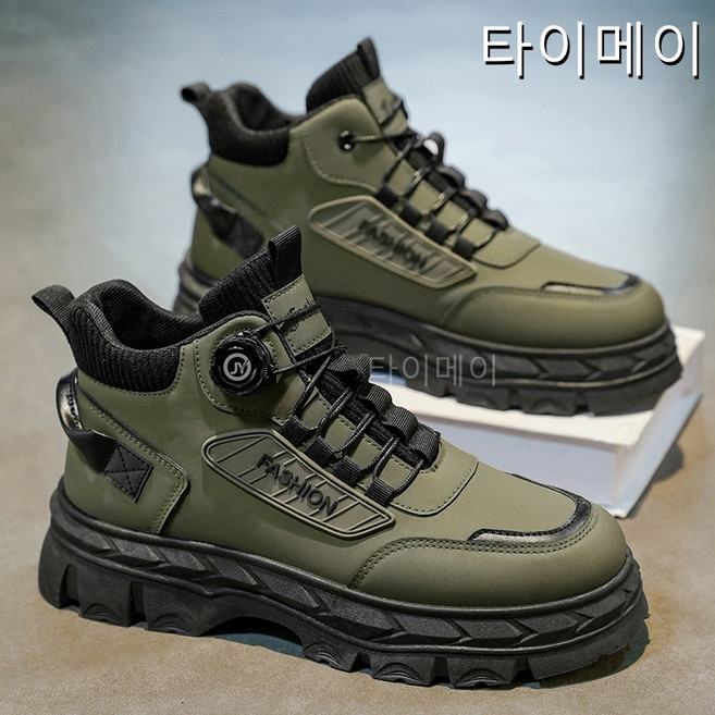 타이메이가을 겨울 남자 신발 고방 부츠 남성 영륜풍 빈티지 두꺼운 작업복 신발 캐주얼 부츠 일상 편안 미끄럼 방지 내마모 운동화