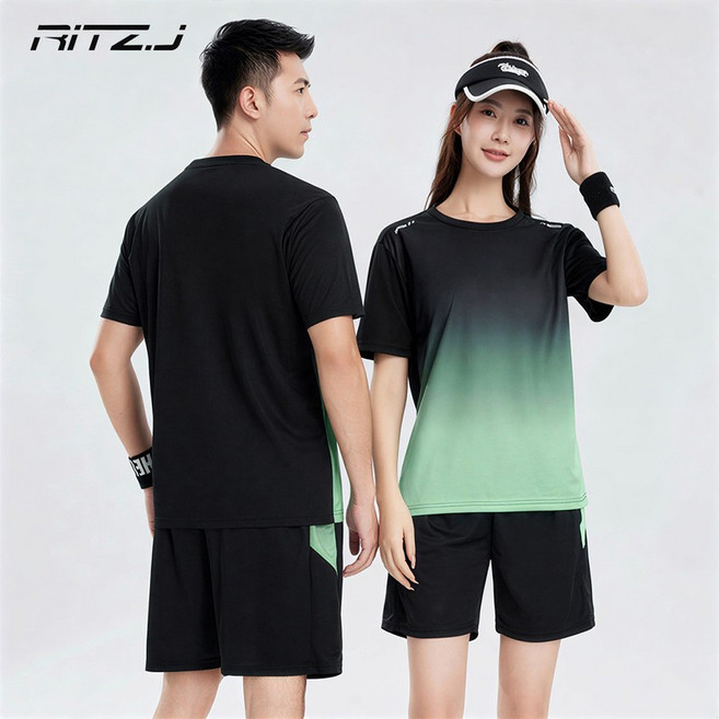 엔비 리츠제이 스포츠 그라데이션 트레이닝복 상하의 세트 테니스복 탁구복 배드민턴복 경기복