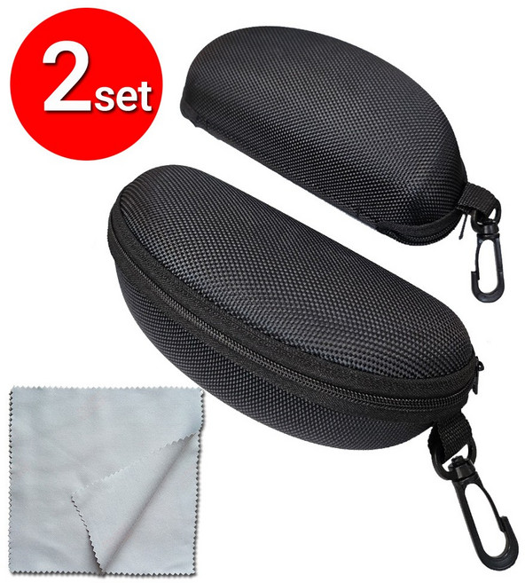 여행 휴대용 선글라스 안경 케이스 지퍼 고리형 하드케이스 세트