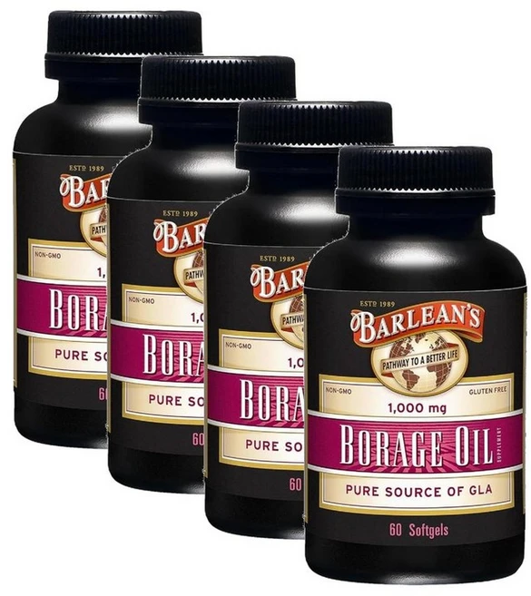 발린스 보리지 오일 소프트젤 소프트젤 Barleans Borage Oil, 4개, 60정 - 쿠팡