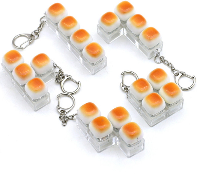 구운 마시멜로 키캡 클리커 딸깍이 키보드 장난감 피젯토이 키링, 1개, 단품