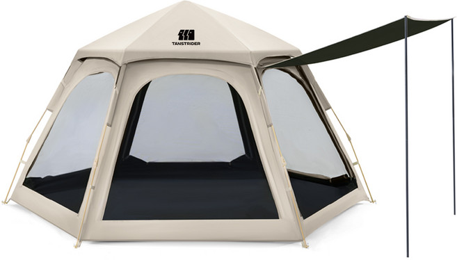 탄씨엔쯔 탄스트라이더 실버 코팅 육각 돔텐트 TXAAC44013, 크림 커피, 5-8인용