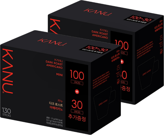 카누 미니 다크로스트 아메리카노 130T, 900mg, 130개입, 2개