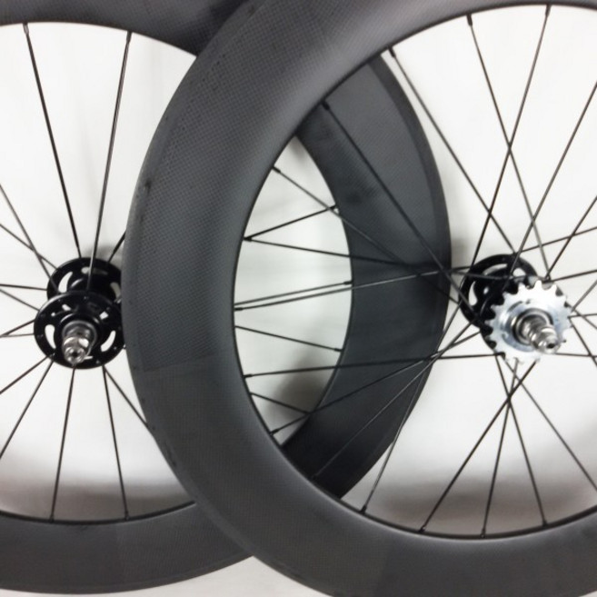 탄소 고정 기어 자전거 바퀴 단일 속도 휠셋 트랙 라이드 강력한 업그레이드 설계 경량 고속 80mm 너비, 04 Novatec tubeless