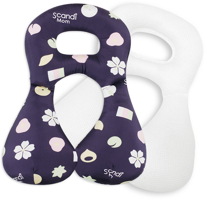 스칸디맘 카시트 유모차 넥필로우 짱구베개겸용 알러지프리 에어메쉬 유아 목쿠션 신생아 목베개, 네이처