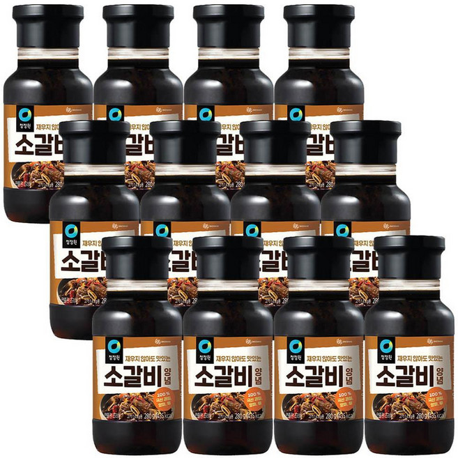 청정원 재우지 않아도 맛있는 소갈비양념 280g x 12개 갈비 소불고기 고기양념장 소스