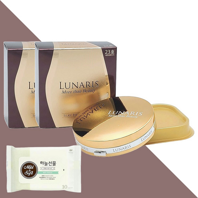 루나리스 실키 핏 트윈케익 23호 내추럴베이지 2개(+하늘선물 물티슈 10매)