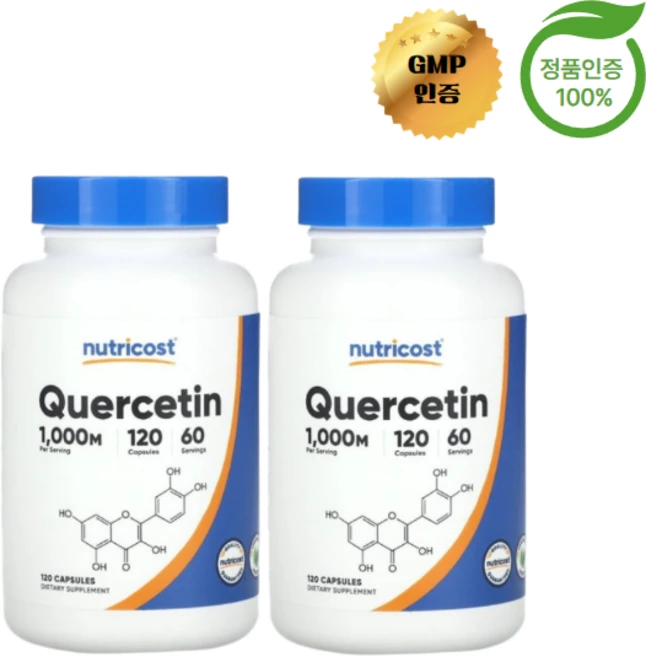1+1 뉴트리코스트 퀘르세틴 1000mg 120정, 2개 - 쿠팡