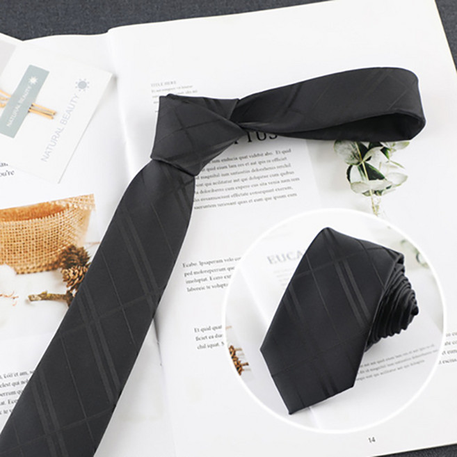 슬림 남자 넥타이 체크 정장 패션타이 데일리 출근 비지니스 면접