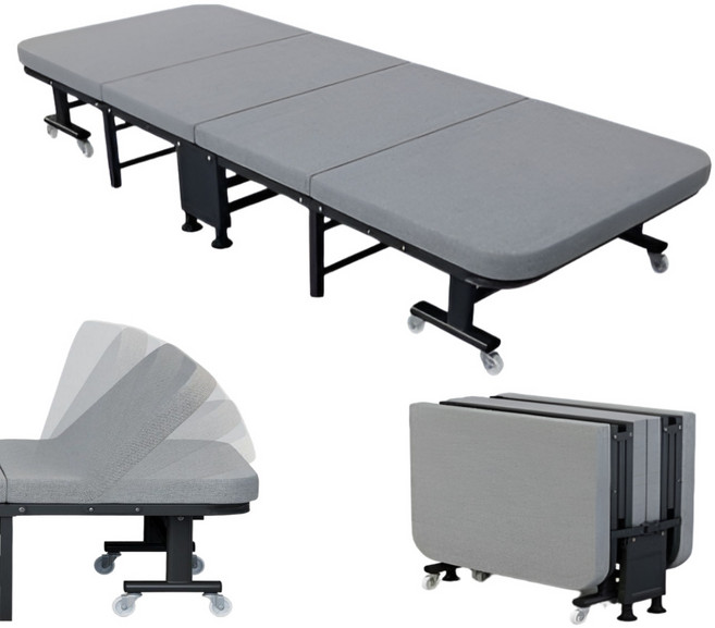 리브포어스 4단 접이식 간이 침대 기숙사 병원 간병 원룸 사무실, 그레이