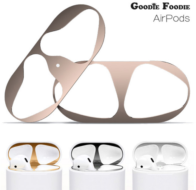 구디푸디 에어팟 철가루 방지 메탈 스티커 (1세트), 메탈스티커, 레드