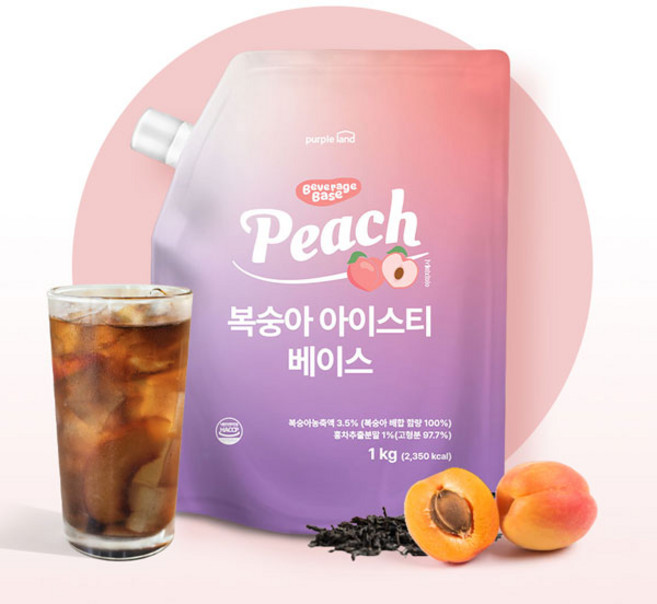 퍼플랜드 복숭아농축액 베이스 1kg 아이스티 아샷추, 1개