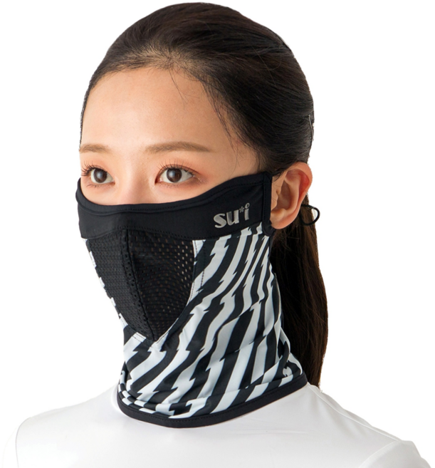 [수이골프 G형] 스포츠 마스크 UV 자외선 차단 얼굴 햇빛가리개 골프 등산 조깅 바이크, G-5 번개 블랙