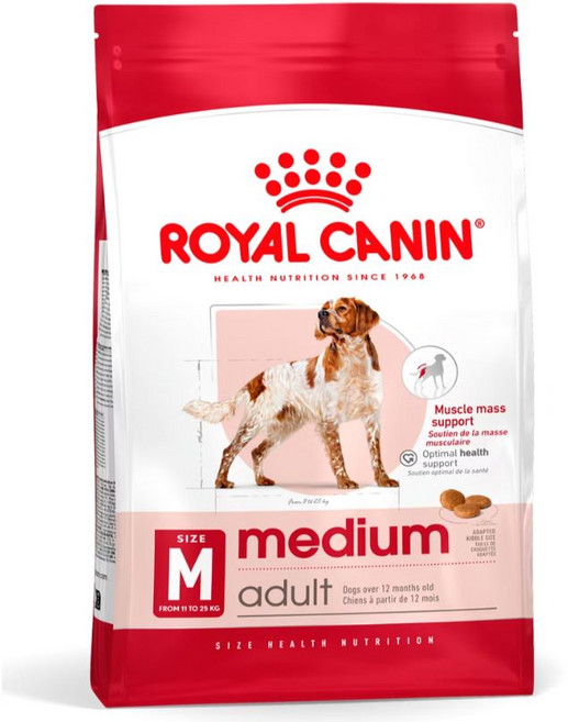 皇家狗糧 中型成犬 M號 11-25公斤, 10kg, 1個
