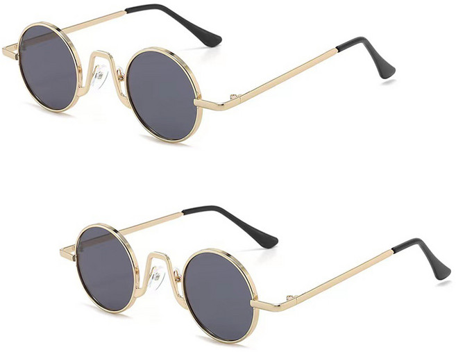 리빙듀오 인싸선글라스 안경 인생네컷 할로윈 2개 한세트, 006.샤인선글라스 블랙(158)