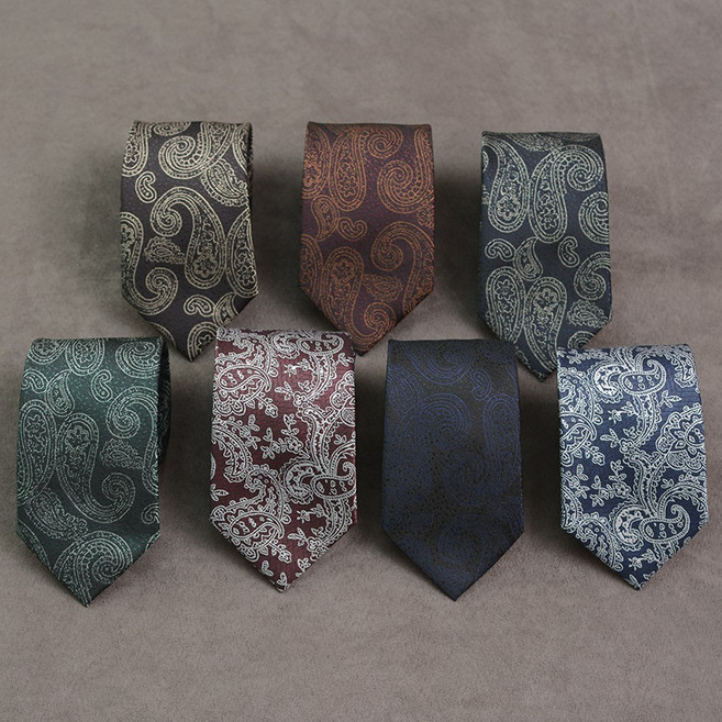 울 혼방 페이즐리 패턴 일반 넥타이 7컬러 [MN_05]