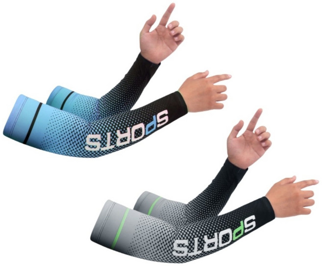 슈페르바 스포츠토시 자전거용 쿨토시 팔토시 2종 세트, 하늘색 + 회색, 1세트