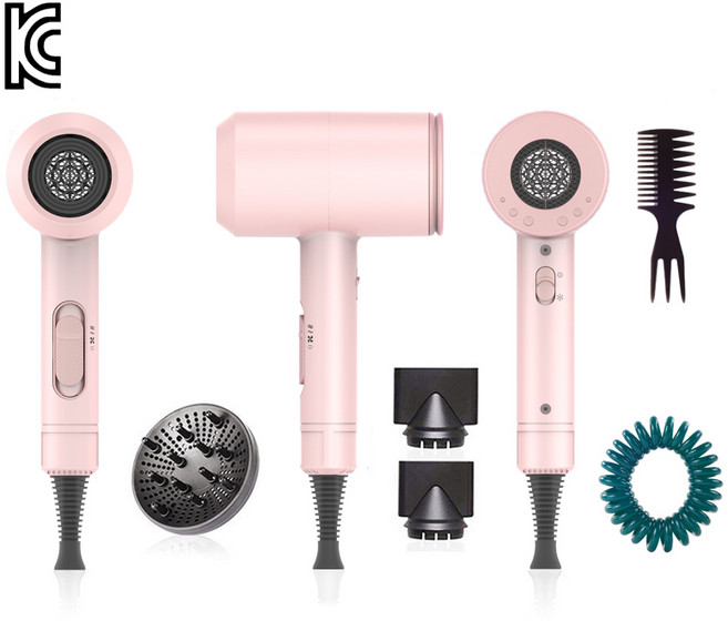 PYHO 드라이기 초고출력1800W 헤어 미용실 머리 케어 헤어드라이기, 핑크색