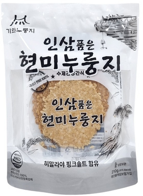 현미 인삼 누룽지 칩 아기 어르신 건강 간식 210g 4봉, 4개
