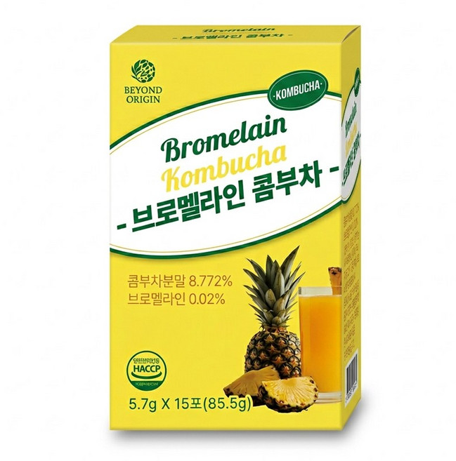 [비욘드오리진] 브로멜라인 콤부차 5g, 1박스, 75g, 15개입