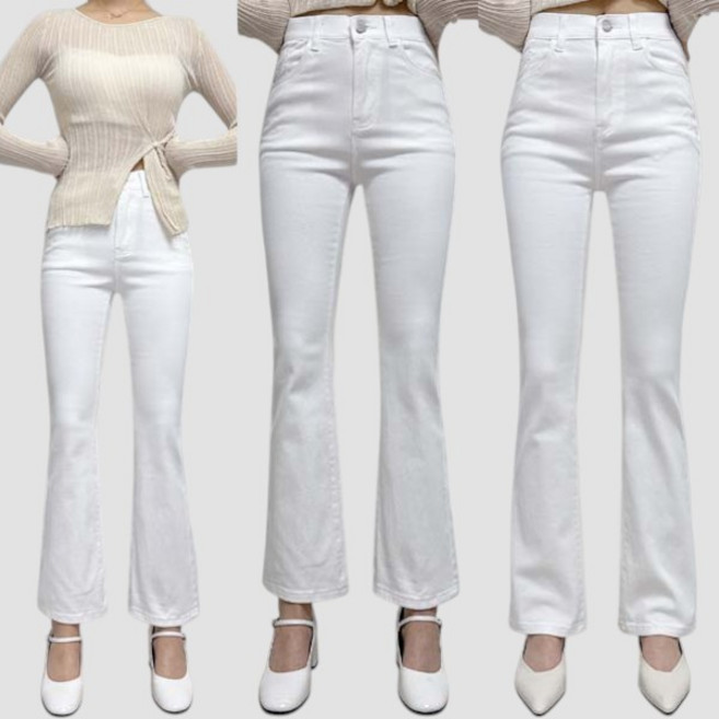 제이엠스타일 [8컬러/숏 롱/S~2XL] 여성 스판 부츠컷 청바지 여자 블랙 검정 나팔 바지 빅사이즈 봄 여름 가을 키작녀 키큰녀