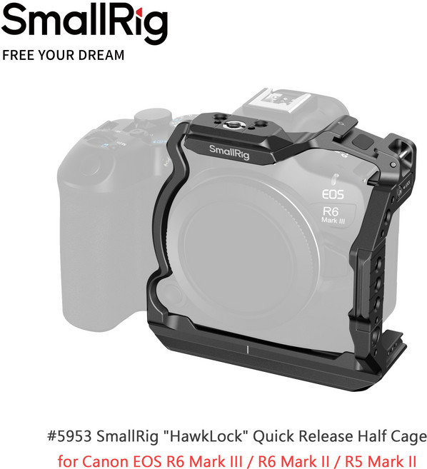 SmallRig #5953 相機兔籠 快拆半籠 適用於 Canon EOS R6 Mark III / R6 Mark II / R5 Mark II, 1個