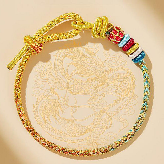 복을 부르는 팔찌 3종셋트 매듭 금색실 소원 새해 운명 부 사주 신수 재물 부귀 영화