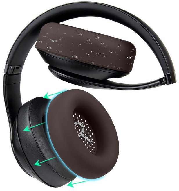 SOULWIT 실리콘 이어패드 커버-호환 Beats Studio 비츠 스튜디오 2/3/프로 유선/무선 오버이어 헤드폰용 땀 방지 방수 가능 쿠션 프로텍터, 1쌍, Deep Brown