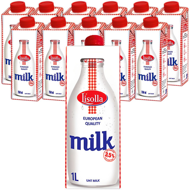 리솔라 멸균 우유, 1L, 12개