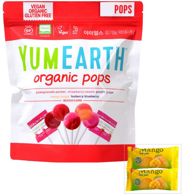 야미얼스 유기농 막대사탕 87g+쥬시젤리 2개 무료증정, 87g, 1개