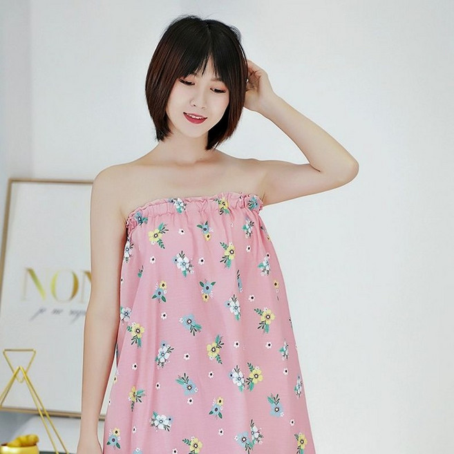 사우나방수치마 고정식 방수 사우나, 풀오버형, 작은 핑크꽃 73cm, 1개