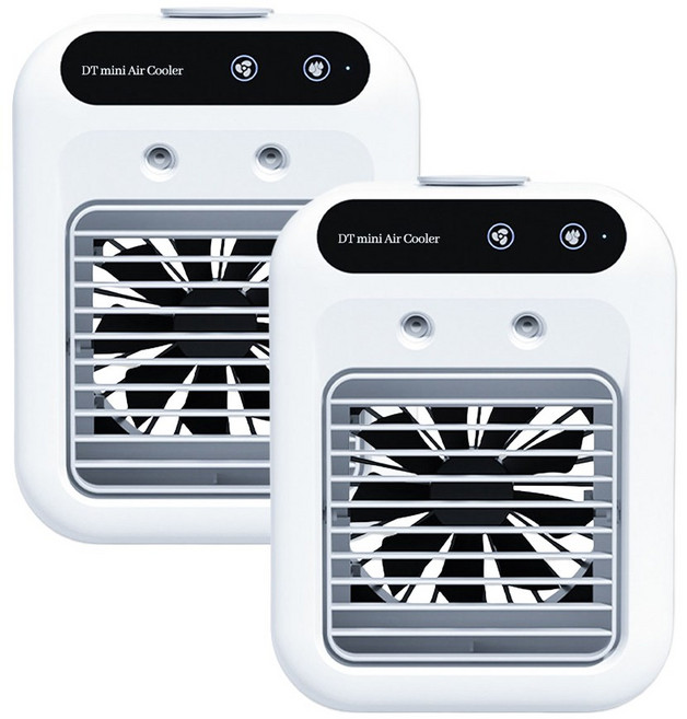 당근토네이도 무소음 냉풍 미니 에어컨 가정용 이동식 에어컨 선풍기 에어쿨러 물탱크, 2개