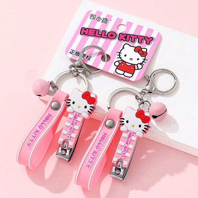 산리오 캐릭터 입체 손톱깍이 일반형 휴대용 손톱 발톱깍이 손톱정리 방울키링 헬로키티 시나모롤 마이멜로디 쿠로미 포챠코 폼폼푸린, 1개, 05.헬로키티 입체 손톱깍이