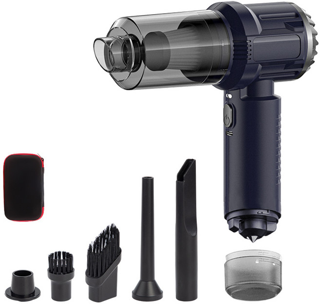 인플리바타 5IN1 강력 무선 에어건 120000Pa 차량용 가정 겸용 무선 청소기 탈출 망치 휴대용 핸디 미니 다기능 청소기, D6678, 갤럭시 블루